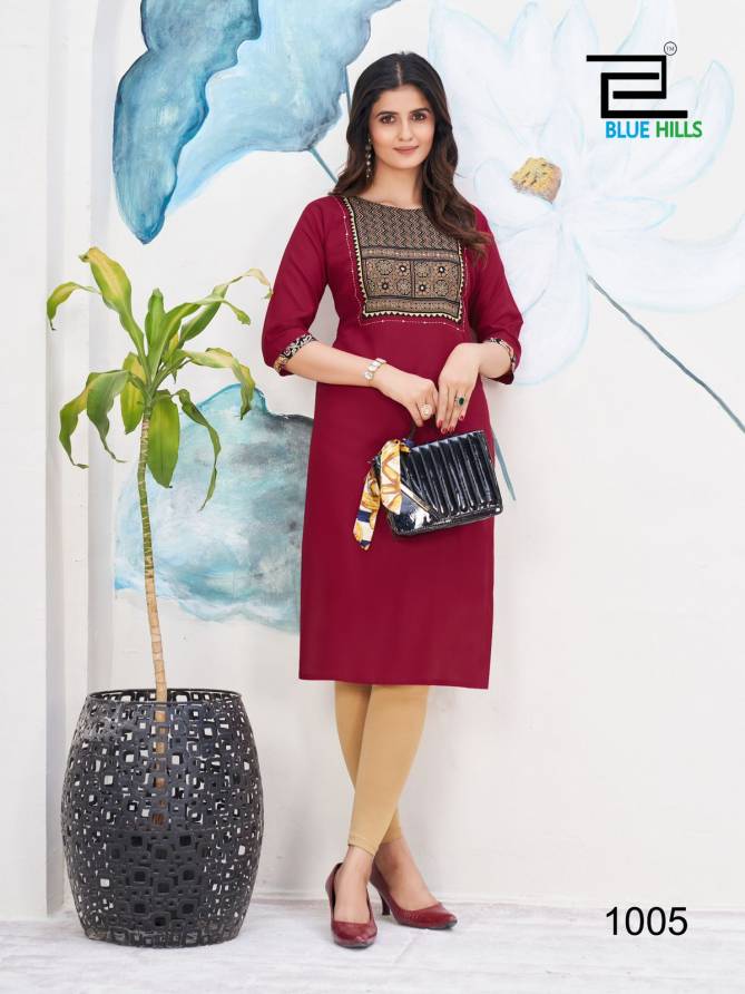 Cadbury By Blue Hills Block Print Rayon Kurtis Wholesale Price In Surat